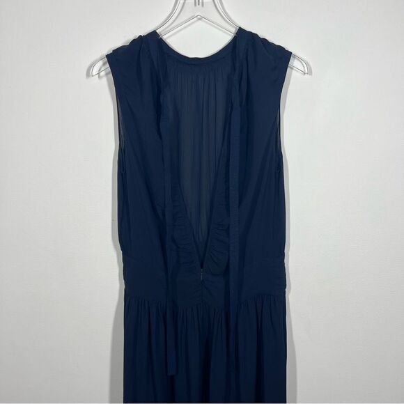 Joseph Women's Size EU 38 US 6 Blue Lucinda Georgette Silk Sleeveless Midi Dress - Picture 3 of 10